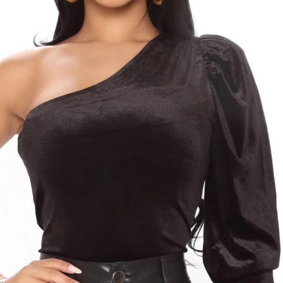 Match My Energy Velvet Bodysuit- Black, Size Small - Picture 10 of 13